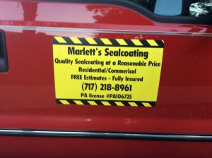 Marlett's Sealcoating Truck Sign
