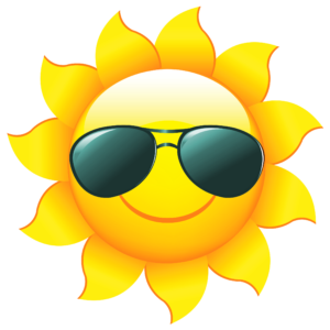 Sun with sunglasses on